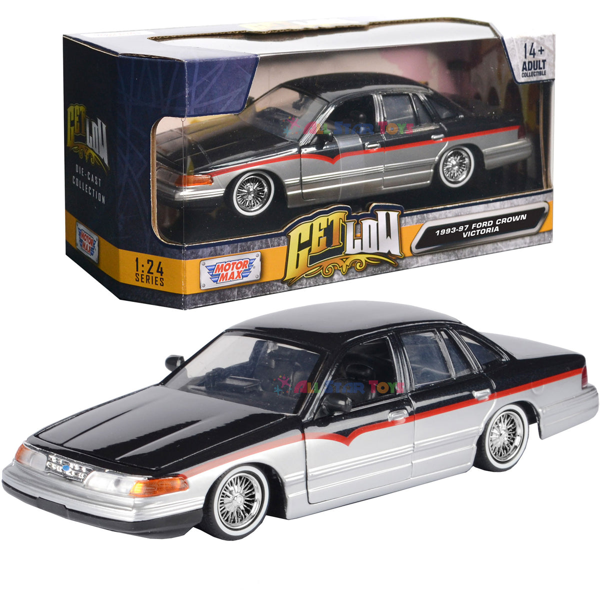 Motormax Get Low Series 1993-97 Ford Crown Victoria Lowrider 1:24 Diec