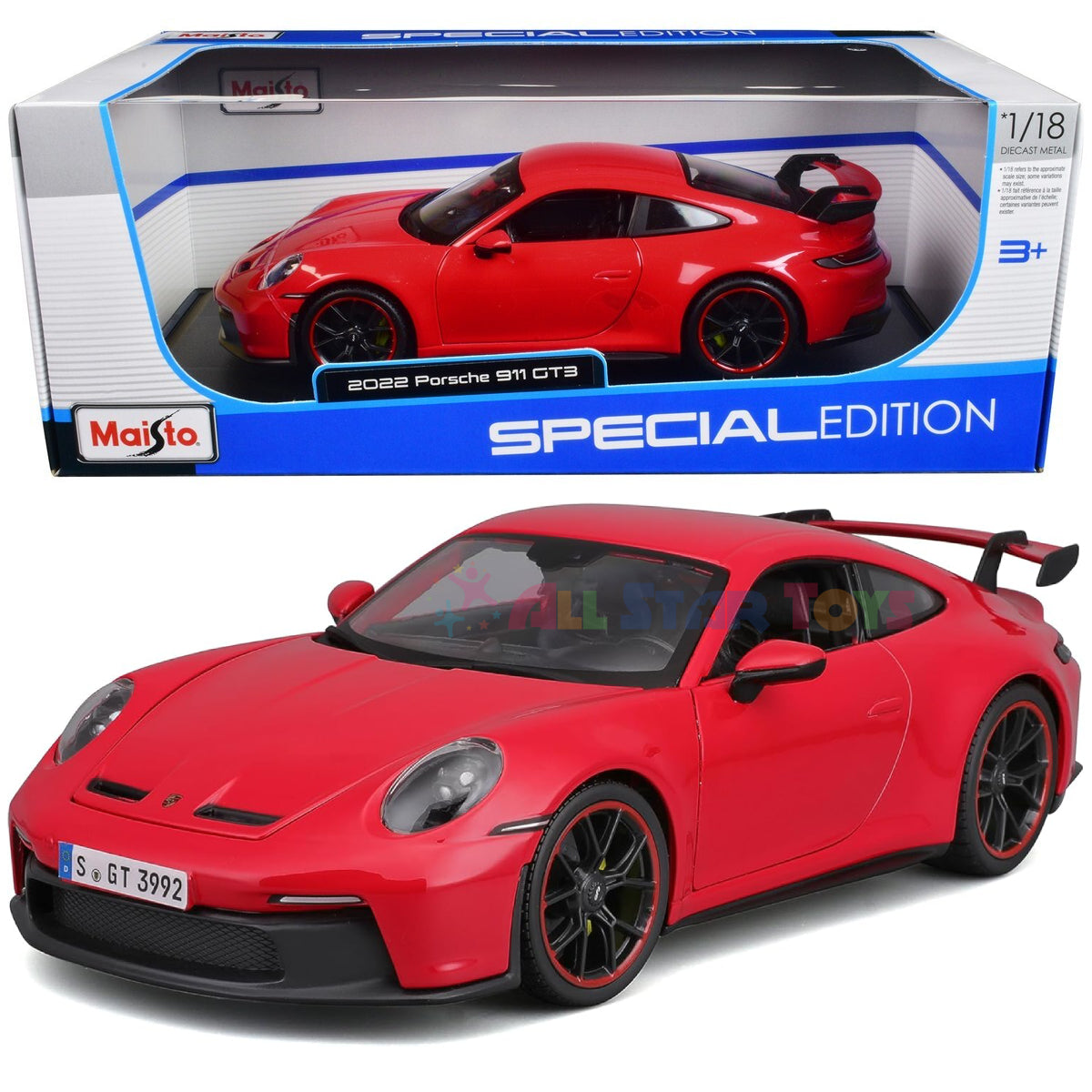 Maisto 1/18 scale 2022 Porsche 911 GT3 RED Special Edition Series