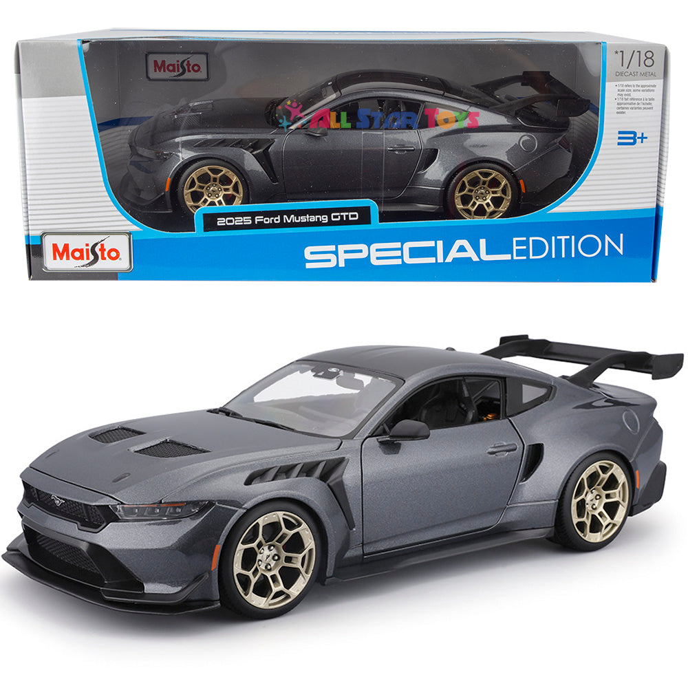 Maisto 1/18 scale 2022 Ford Mustang GTD Gray Diecast Model Car