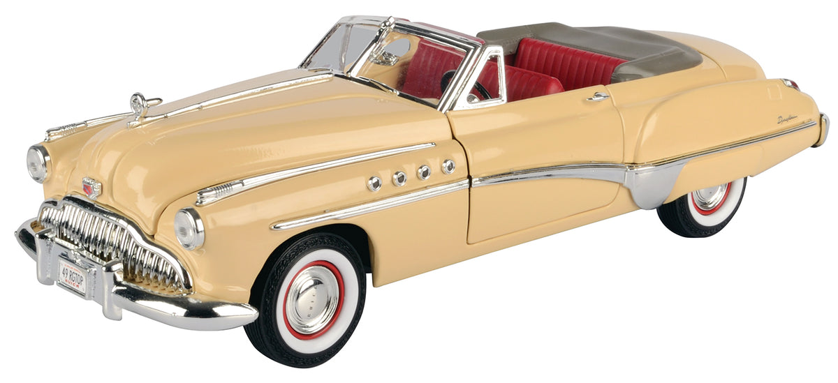 1949 Buick Roadmaster Convertible Cream with Red Interior 1/18