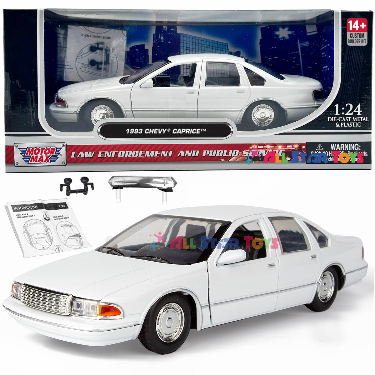 1993 Chevrolet Caprice Police Pursuit Car White Blank Builder Kit