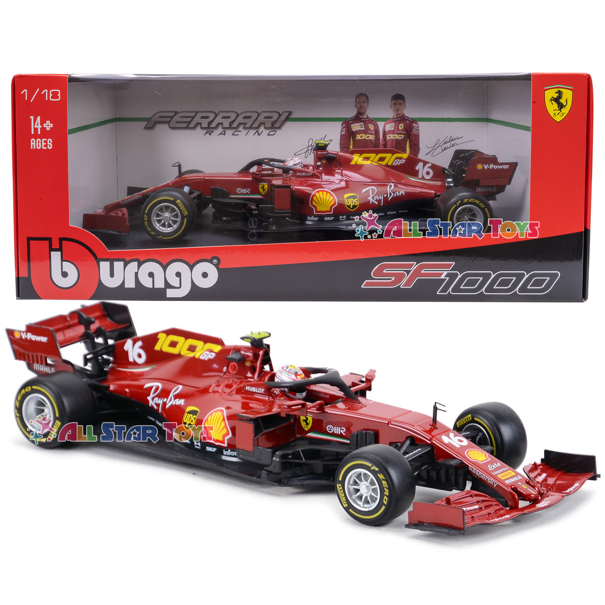 Bburago 1:18 2020 Ferrari Racing SF1000 Formula One F1 #16