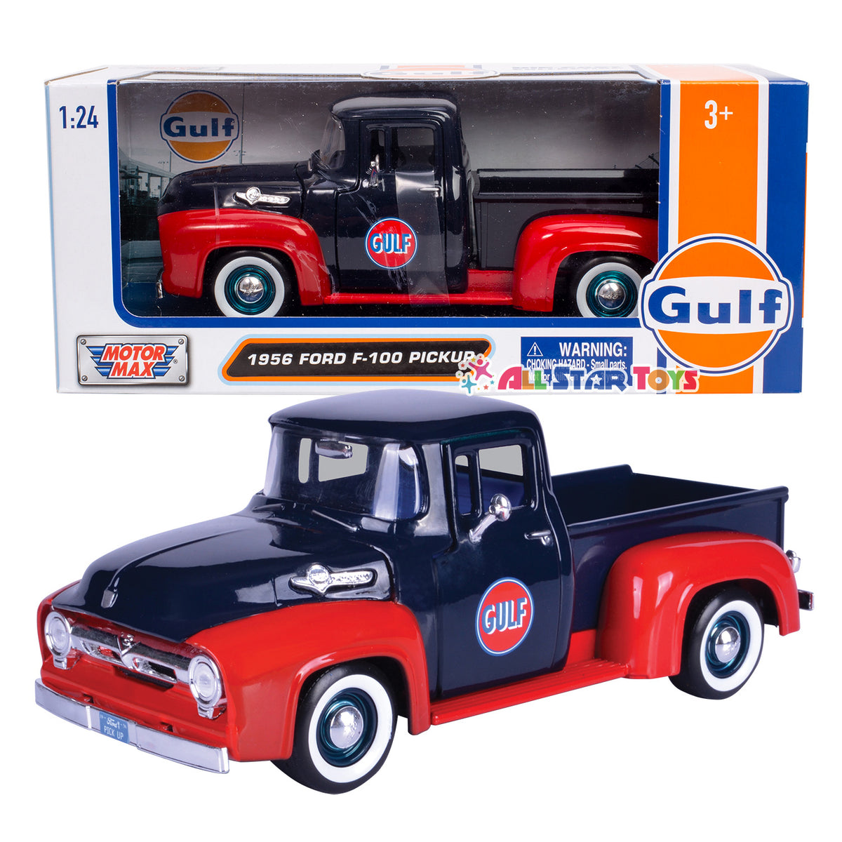 Ford F100 Pickup 1956 Roja Escala 1/24 Motor Max | México Ford F100 Pickup 1956 Roja Escala 1/24 Motor Max | México