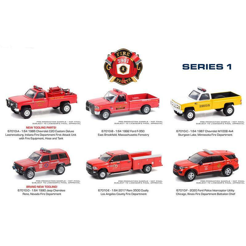 Greenlight FIRE & RESCUE SERIES 1 SET OF 6 CARS 1/64 DIECAST MODELS