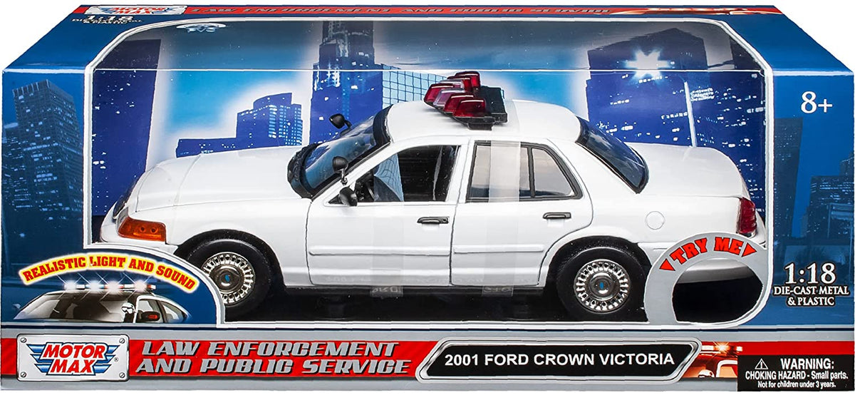 Motormax 1:18 2001 Ford Crown Victoria Police Light & Sound