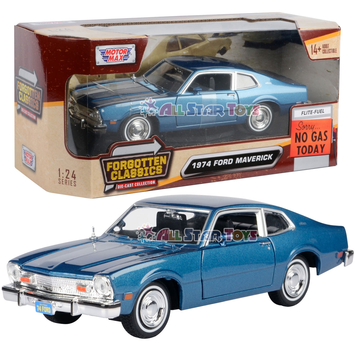 1974 Ford Maverick 1:24 Scale Diecast Replica Model by Motormax Forgot