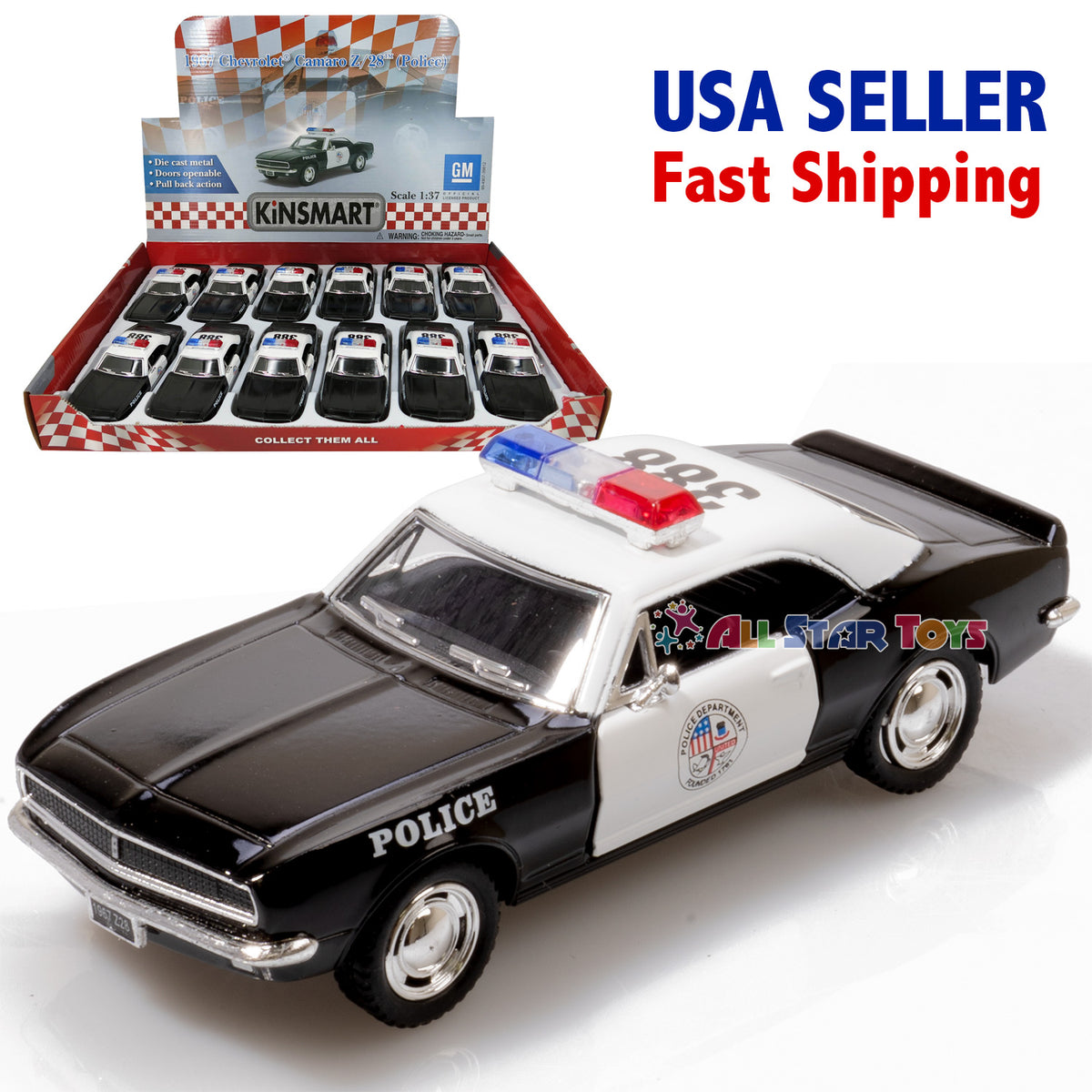 Kinsmart 1:37 Scale 1967 Chevrolet Camaro Z/28 Police Interceptor