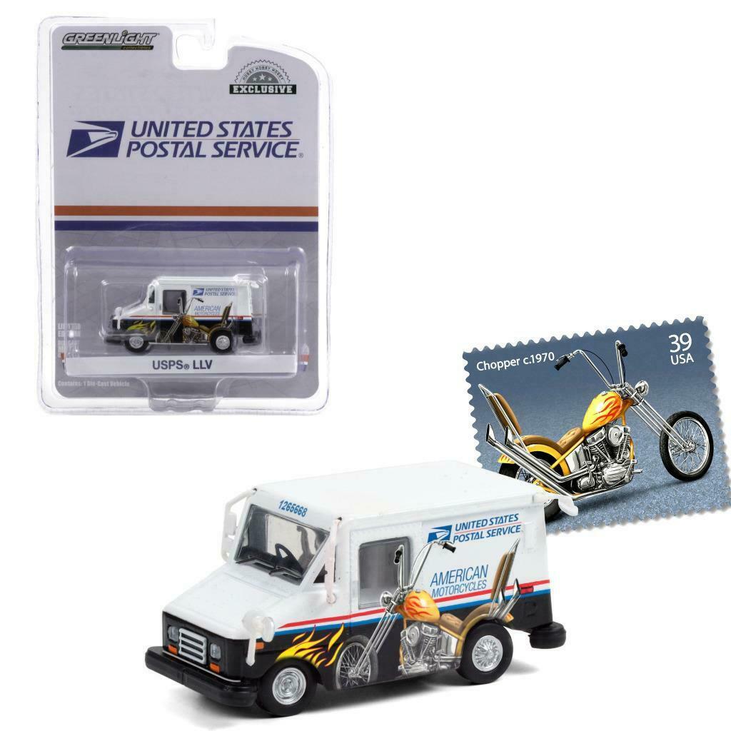 グリーンライト 1/64 グリーンライト USPS Long-Life Postal Delivery Vehicle (LLV) フィギュア&ポスト付 mijo限定