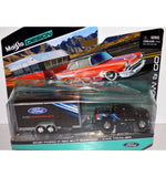Maistoo 1/64 Tow & Go 2021 Ford F-150 SVT Raptor & Car Trailer Diecast Model Collectible Toy Car 15368