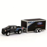 Maistoo 1/64 Tow & Go 2021 Ford F-150 SVT Raptor & Car Trailer Diecast Model Collectible Toy Car 15368