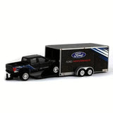 Maistoo 1/64 Tow & Go 2021 Ford F-150 SVT Raptor & Car Trailer Diecast Model Collectible Toy Car 15368