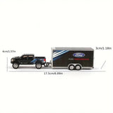 Maistoo 1/64 Tow & Go 2021 Ford F-150 SVT Raptor & Car Trailer Diecast Model Collectible Toy Car 15368