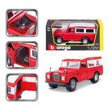 BBurago 1:24 Series Land Rover Series II Diecast Model Red 18-22063