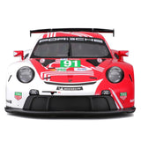 Bburago Porsche 911 RSR Le Mans #91 Race Car 1:24 Scale Diecast Model, 18-28016 Red/White