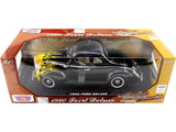 1940 Ford Deluxe 1:18 Scale Diecast Model Car MotorMax 73108 Black with Flame