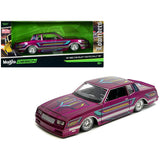 Maisto Design 1986 CHEVROLET MONTE CARLO SS LOWRIDER PINK with Body Graphics 1/24 Diecast Model 32542