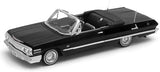 1:24 1963 Chevrolet Impala SS Convertible Low Rider Diecast Model Welly 22434LRW-BK