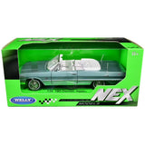 1963 Chevrolet Impala Convertible Blue 1:24 Diecast Model Welly 22434W-BL