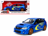 1:24 2012 Subaru Impreza WRX STI Diecast Model Metallic Blue JDM Tuners by Jada 38057