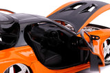 Jada Fast & Furious Han's 1995 Mazda RX-7 VeilSide 1/24 Diecast Model Car Orange 30732