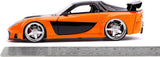 Jada Fast & Furious Han's 1995 Mazda RX-7 VeilSide 1/24 Diecast Model Car Orange 30732