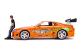 Jada "Fast and Furious" Brian Figurine with 1995 Toyota Supra Diecast Vehicle with Lights 31139