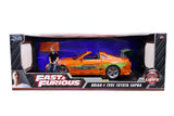 Jada "Fast and Furious" Brian Figurine with 1995 Toyota Supra Diecast Vehicle with Lights 31139