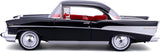 Maisto 1957 Chevrolet Bel Air Coupe BLACK with Red Interior "Special Edition" Series 1/18 Diecast Model 31477