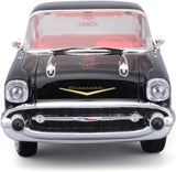 Maisto 1957 Chevrolet Bel Air Coupe BLACK with Red Interior "Special Edition" Series 1/18 Diecast Model 31477