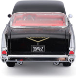 Maisto 1957 Chevrolet Bel Air Coupe BLACK with Red Interior "Special Edition" Series 1/18 Diecast Model 31477