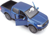 2019 Ford Ranger Pickup Truck Blue 1:24 Scale Diecast Maisto 31521