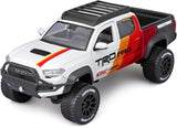Maisto Design 1:27 2023 Toyota Tacoma TRD Pro White Toyo Tires Off-Road Series Diecast Car Model 32546