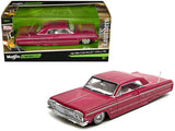 Maisto Design 1964 Chevrolet Impala SS Lowrider 1/26 Diecast Model Car 32547 Pink