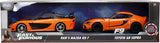 Jada Fast & Furious Han's Mazda RX-7 & Toyota GR Supra 2 pak 1/32 Diecast Model Car 32910