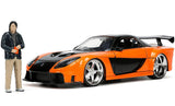Jada Fast & Furious Han's 1995 Mazda RX-7 VeilSide 1/24 Diecast Model Car Orange 33174