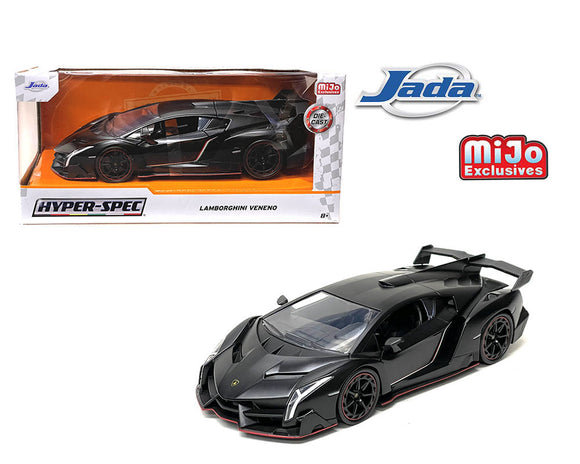 Jada 1/24 LAMBORGHINI VENENO HYPER SPEC DIECAST CAR MODEL Matte Black 33615