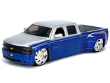 JADA 1/24 1999 Chevrolet Silverado Heavy Duty Dually w/ Custom Wheels Blue/Silver 35588