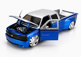 JADA 1/24 1999 Chevrolet Silverado Heavy Duty Dually w/ Custom Wheels Blue/Silver 35588