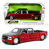 JADA 1/24 1999 Chevrolet Silverado Heavy Duty Dually Red/Silver 35589