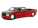 JADA 1/24 1999 Chevrolet Silverado Heavy Duty Dually Red/Silver 35589