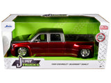 JADA 1/24 1999 Chevrolet Silverado Heavy Duty Dually Red/Silver 35589