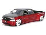 JADA 1/24 1999 Chevrolet Silverado Heavy Duty Dually Red/Silver 35590