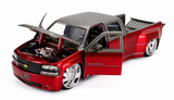 JADA 1/24 1999 Chevrolet Silverado Heavy Duty Dually Red/Silver 35590