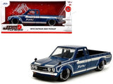 1:24 1972 Datsun 620 Pickup JDM Tuners Blue Diecast Model Jada 35953