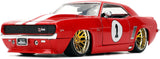 Jada Toys Fast & Furious 1:24 1969 Chevy Camaro Red with Racing Stripes DieCast Model Car, Detailed Exterior, Authentic Movie Replica, Collectible Toy, JADA 36151