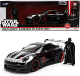 Jada Disney 1:24 Darth Vader & Porsche 911 GT3 RS (992) Diecast Model from Movie Star Wars 36477, Collectible Toy Car