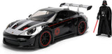 Jada Disney 1:24 Darth Vader & Porsche 911 GT3 RS (992) Diecast Model from Movie Star Wars 36477, Collectible Toy Car