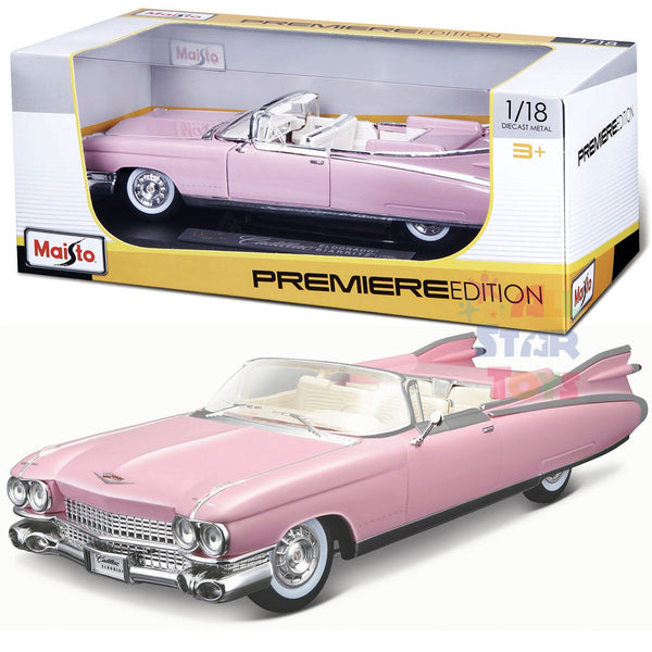 Maisto 1959 Cadillac Eldorado Biarritz Convertible Pink 1/18