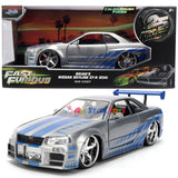 Jada 1/24 "25 Years of Fast & Furious" Brian’s 2002 Nissan Skyline R34, Color Brush Finish 36818