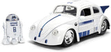 Jada Disney 1:24 Star Wars R2-D2 & 1959 Volkswagen Drag Beetle Diecast Model from Movie Star Wars, JADA 36912, Collectible Toy Car